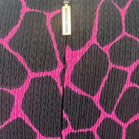 Michael Kors pink and black giraffe print flutter O ring dress size small - Picture 11 of 14